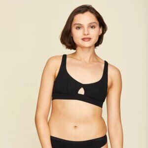 Subset Organic Black Keyhole Bra  (medium/large)